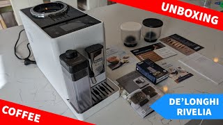 DeLonghi Rivelia Unboxing  Automatic Coffee Machine [upl. by Soalokin]