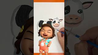 Silly Acrylic Cow Painting 🐮 La Vaca Lola DIY Crafts cocomelon shorts [upl. by Maison]