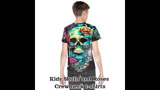 Kids Skulls and Roses crew neck tshirts [upl. by Sema]