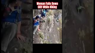 Woman Falls Down Cliff While Hiking hiking travel [upl. by Ettenim]