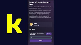 Become a Crypto Ambassador  Part 4  Tapswap Code [upl. by Anotal]