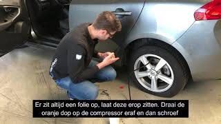 Autobanden reparatie set gebruiken  stap voor stap [upl. by Dent675]