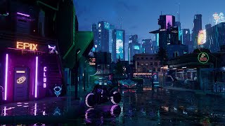 Cyberpunk Night Club in Night City Ambience  Rain amp Drone Sounds For Sleep Relaxing Study [upl. by Goldenberg]