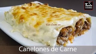 CANELONES DE CARNE paso a paso deliciosos 🥩  Receta fácil TonioCocina [upl. by Seuqirdor597]