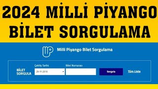 2024 MİLLİ PİYANGO BİLET SORGULAMA [upl. by Ecirum]