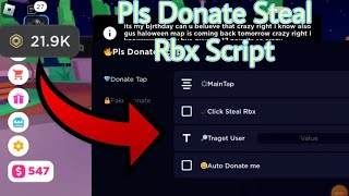 Roblox Pls Donate Script Steal 🤑Robux Easy Robux And Rich✅️Working All Executor [upl. by Eillo861]