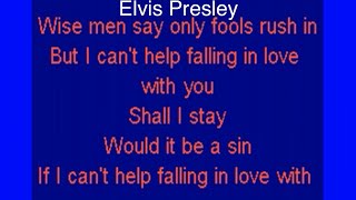 Cant Help Falling In Love Elvis Presley lyrics [upl. by Alwitt479]