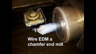 Wire EDM a chamfer end mill  Drahterodieren eines Fasenfräsers [upl. by Luehrmann582]