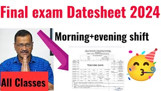 class 9 annual exam datesheet 2024  class 9 final exam date sheet 2024 [upl. by Silda]