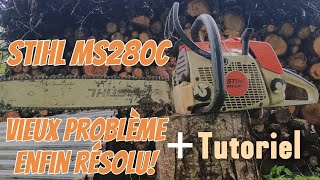 Problème carburation STIHL ms280c  tutoriel remontage durite crépine mise à lair et carburateur [upl. by Byrann]