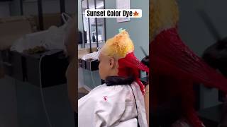 Sunset Color Hair Dye🌅Stunning Color  BleachedSilk Press amp Layer Cut Tutorial Ftulahair [upl. by Nauh]