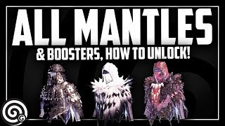 ALL MANTLES amp BOOSTERS  How to Unlock them  Monster Hunter World [upl. by Shirlene]