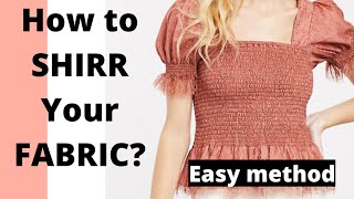 How To Shirr Fabric  Shirring tutorial  How to use elastic thread in sewing machine [upl. by Hymen]