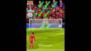 Liverpool vs Barcelona penalty shoot out match dls24 barcelona liverpool messi football shorts [upl. by Treblihp]