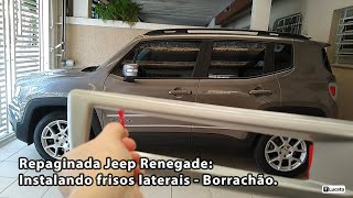 Como instalar friso lateral Borrachão Jeep Renegade cor Cinza Antique com friso na cor Prata Melfi [upl. by Pepillo]