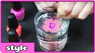 Nail Art Tutorial  Water Marble Nail Art  Easy Nail Art Designs for Beginners [upl. by Haig]