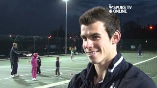 Bale takes to the court  Tennis with Tottenham Hotspur [upl. by Aerbas]