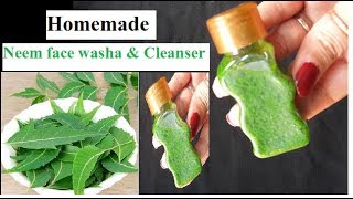 Homemade neem face wash cleanser Easy To Make Neem Face wash [upl. by Ardnos]