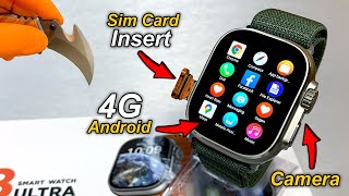 4G Android SmartWatch With SimCard Insert⚡️ X8 Ultra 4G with Camera Better than S8 Ultra 4G  ASMR [upl. by Llerrah]