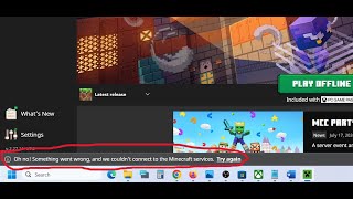 Fix Minecraft Launcher Error Something Went Wrong And We Couldnt Connect To The Minecraft Services [upl. by Eledoya]