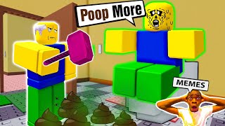 ROBLOX 💩Need More Poop💩 Funny Moments  Dont Poop Yourself at School Obby  Bacon Strong [upl. by Ahsinid166]