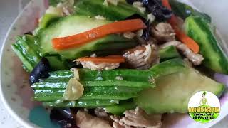 StirFry luffa with Sliced Pork  Chinese Recipe [upl. by Ahsini]