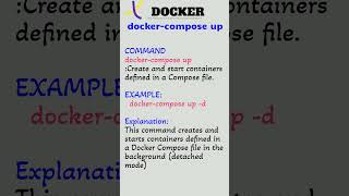 Docker Command  19  dockercompose up Create and start containers defined in a Compose file [upl. by Nikita]