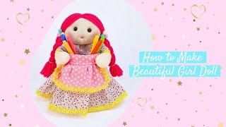 How to Make a Girl Doll Pencil Holder Using Only a Tin Can 👧✨💖 [upl. by Aydni327]