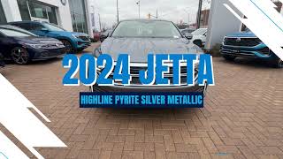 2024 Jetta Highline Pyrite Silver Metallic Walkaround  PVW [upl. by Annoel223]