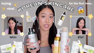 trying VIRAL KOREAN SKINCARE for the first time did it help my acne before and after REVIEW [upl. by Ras]