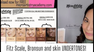 Fitzpatrick scale and UNDERTONES with Bronsun Tint by MicroArtistry Academy [upl. by Nameloc93]