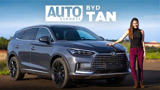 BYD TAN 1º SUV elétrico de 7 lugares do Brasil quer desafiar Mercedes e Porsche [upl. by Stickney634]