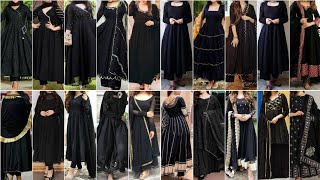 Simple amp Stylish Black Anarkali Suit Design Ideas 2023  Black Colour Anarkali Suit [upl. by Aliza]