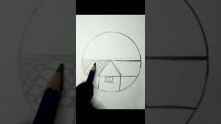 Circle drawingpencil artscenerysubscribeviralvideo [upl. by Sexela146]