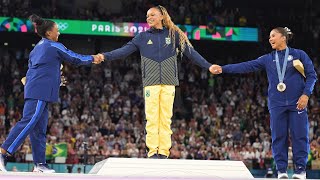 Simone Biles Jordan Chiles Win Silver And Bronze In Floor In A Dramatic Final Event [upl. by Hnad]