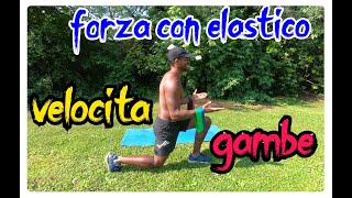 ESERCIZI PER INCREMENTARE LA FORZA CON ELASTICO GAMBE [upl. by Yenahs]