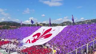 Fiorentina  Genoa 140914 Coreografia curva Fiesole  inno Fiorentina cantato dai tifosi [upl. by Onitsoga905]