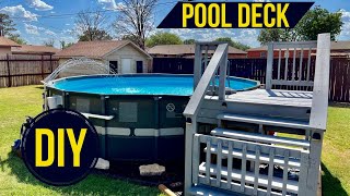 DIY Pool Deck For Above Ground And Intex Pools [upl. by Froehlich700]