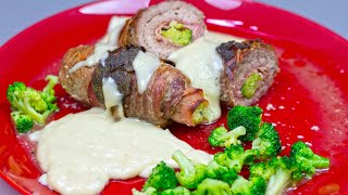 Stuffed Steak Rolls With Gorgonzola Sauce 4K UHD Video [upl. by Cofsky]