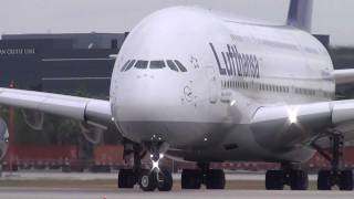 HD Lufthansa Flt LH 463 FULL POWER Takeoff Miami Intl Airport 02052012 [upl. by Hselin]