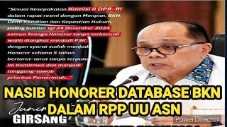 NASIB HONORER DATABASE BKN DALAM RPP UU ASN [upl. by Paulie993]