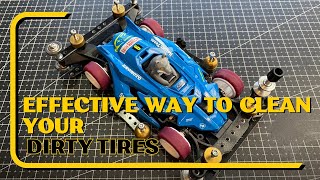 Tamiya Mini 4WD  Most effective way to clean your Dirty Tires [upl. by Yong176]