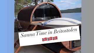 Norwegian Sauna Experience in Beitostølen Norway [upl. by Karlie470]