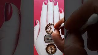 Beautiful mehndi design simply short video back hand mehndi blade sa coins 🪙 mehndinew2024sonam [upl. by Erdnaed]