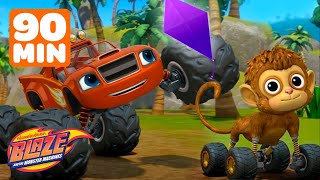 Blaze Saves a Monkeys Kite 🪁  90 Minute Compilation  Blaze and the Monster Machines [upl. by Tillfourd]