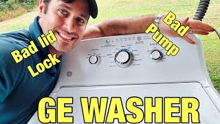 GE washer diagnostic mode amp codes  Bad drain pump amp lid switch  GTW330ASK3WW [upl. by Ahseyd972]