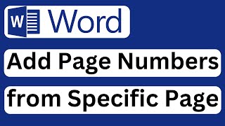 How to Add Page Numbers in Word from a Specific Page  Easy to Follow [upl. by Brandais]