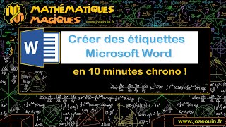 Créer des étiquettes avec Word en 10 minutes chrono [upl. by Retsim]