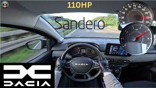 Dacia Sandero TCe 110  110HP  TOP SPEED on german Autobahn [upl. by Negris]