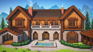 Minecraft How To Build A Wooden Mansion  Tutorial [upl. by Nyleve268]